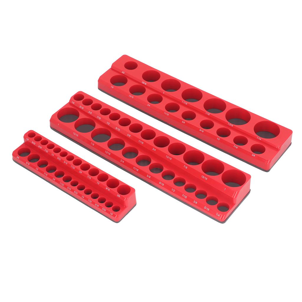 3PCS Magnetic Socket Holders Plastic Socket Organizer Storage Tray for 1/4 3/8 1/2 Inch Drive Socket