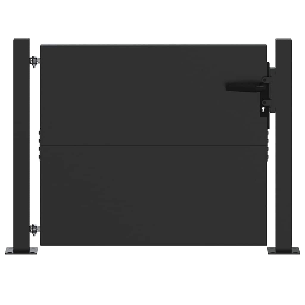 Garden Gate Black 110 x 105 cm Powder Coated Steel