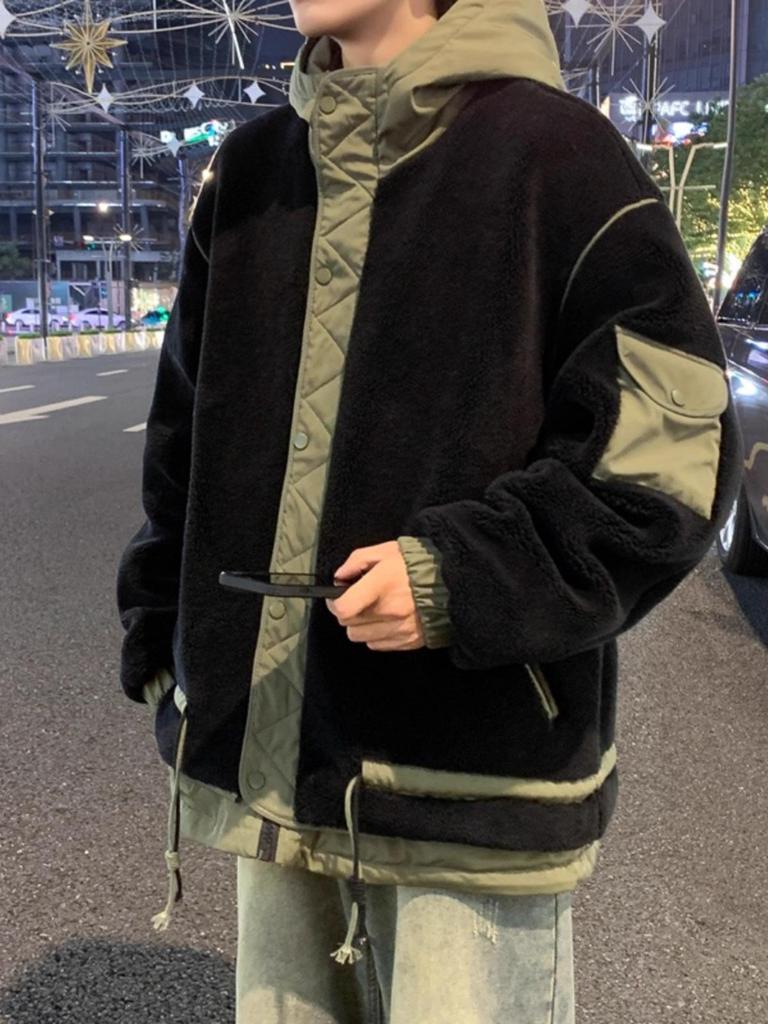 Men's Lambswool Cotton Winter Coat: Plus Velvet, Thickened, Plus Size, Youth Workwear Fleece Outerwear