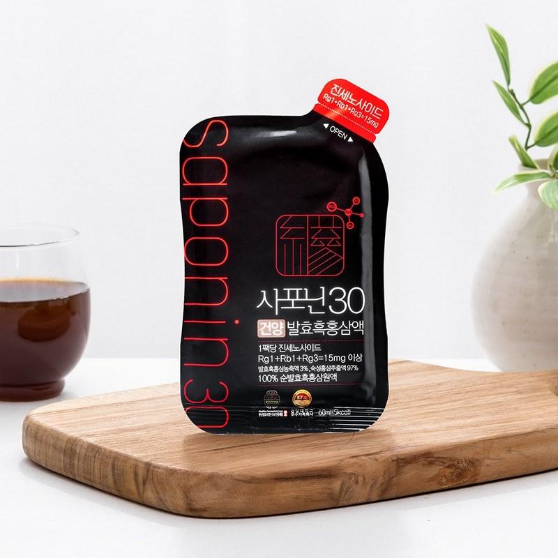 Ферментированный черный красный женьшень от Konyang University, жидкий красный женьшень двойной ферментации, который никогда раньше не существовал, 60 мл, 60 штук