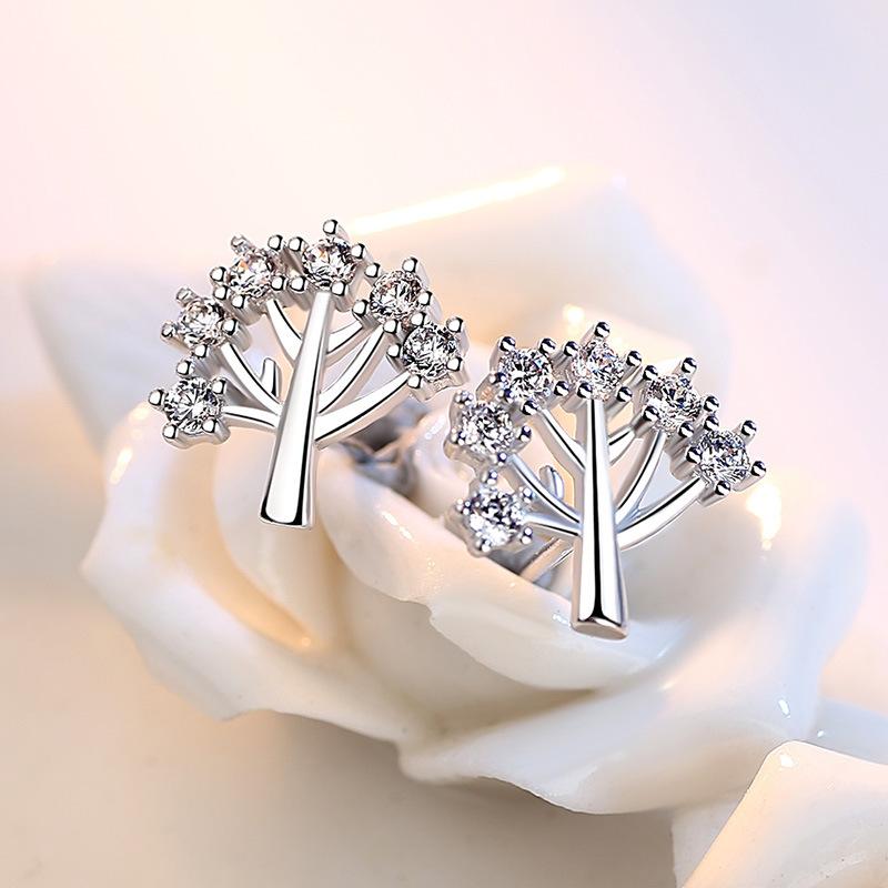 Женские винтажные корейские модные элегантные антиаллергенные серьги-гвоздики из серебра 925 пробы, женские ювелирные изделия на рождественскую елку, подарки