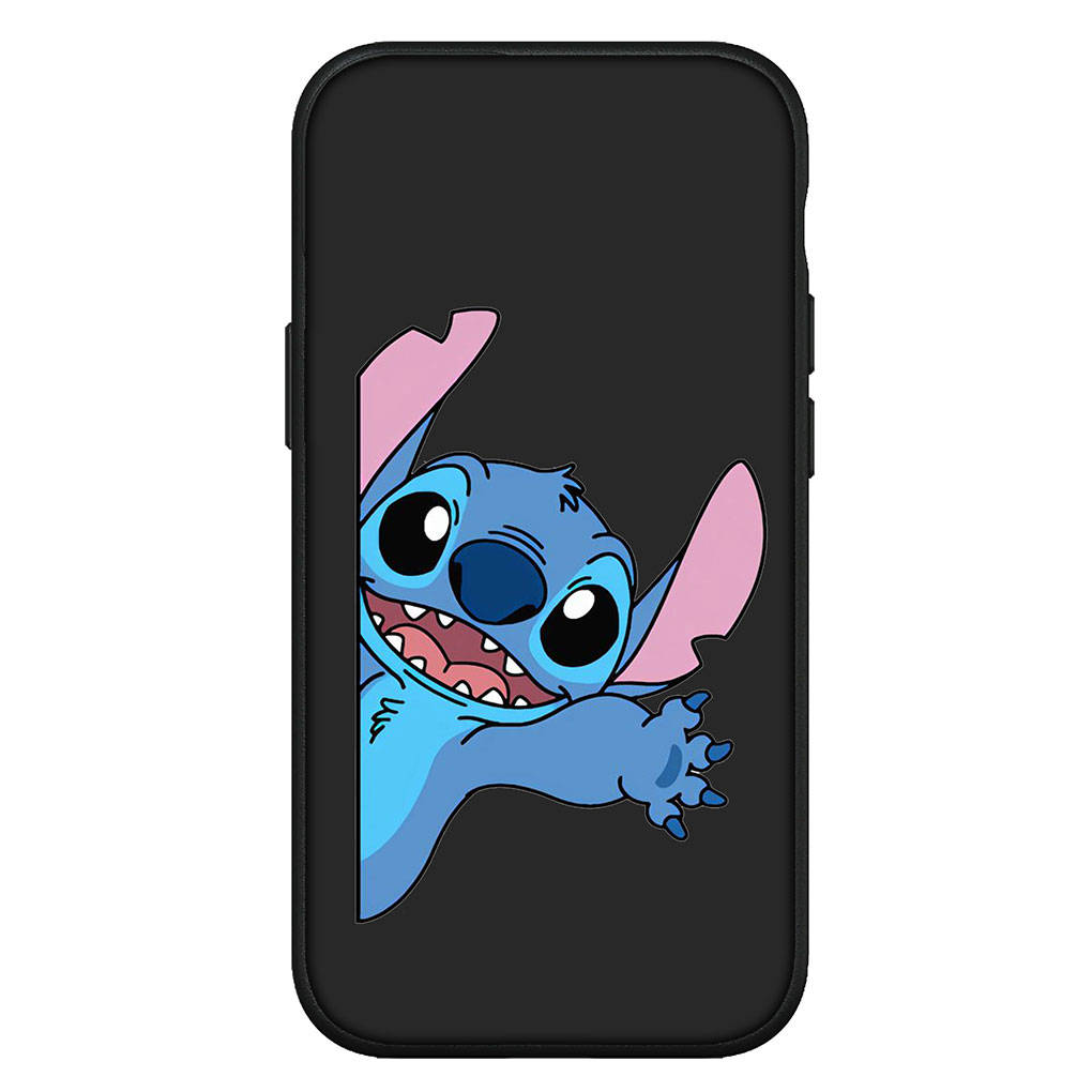 Для iPhone 16 15 Xiaomi Redmi Note 13 12 11 Pro Max X 9 14 XR Samsung Galaxy A15 S24 S23 Plus Huawei OPPO Прекрасный черный синий чехол для телефона Lilo Stitch