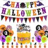 Halloween Theme Party Decoration Black And Orange Purple Pennant Flag Halloween Flag Balloon Set Customization