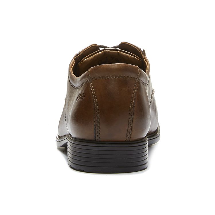 Clarks Кожаные Удобные Дышащие Шнуровка Туфли Мужские Туфли Классические Темно-коричневые 261300978