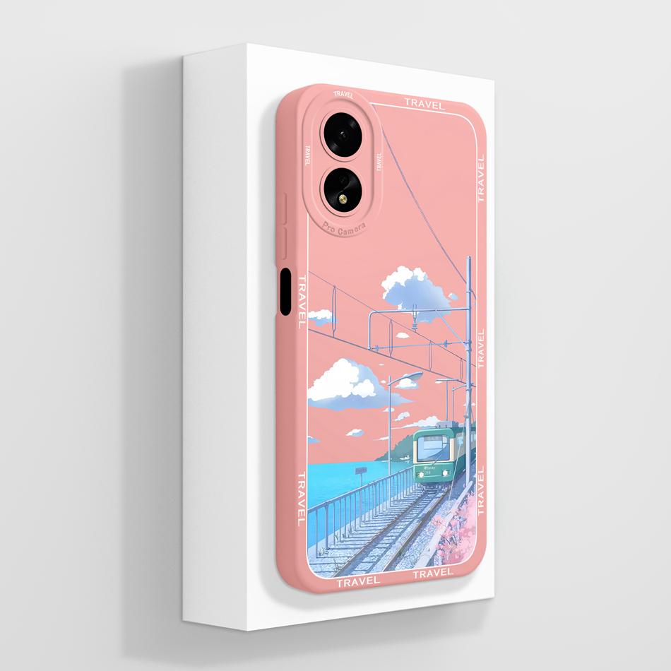 Чехол для Oppo A18 Черная Бабочка Полная Защита Задняя Крышка Телефона Для Oppo A 18 4G Защитные Чехлы Жидкий Силикон Ударопрочный Funda