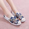 Fashion Fashion Women Slip On Flats Print Flat Bottom Light Mesh Lazy Fisherman Shoes Canvas Breathable Flat Women's Single Shoes