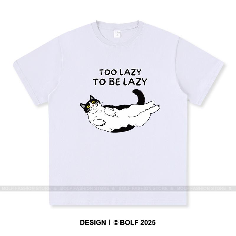 Women's Too Lazy To Be Lazy Printed T-Shirt 100% Cotton Oversized Paradox Graphic Tees for Men Summer Tops Ironic Streetwear