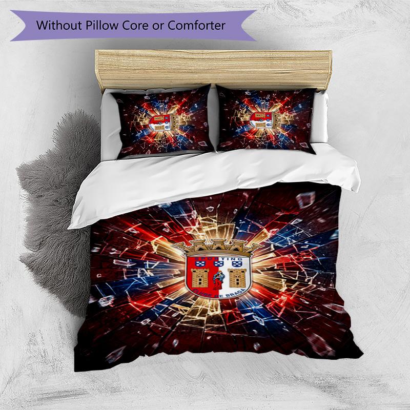 Braga FC Printed 3PCS Bedding Set Breathable Duvet Cover with Pillowcases Decorative Bed Linen for Bedroom Home