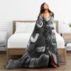 Cat Selfie with Santa Soft Warm Blanket  Children Plush Throw Blanket Funny Couch Bed Flannel Bedspread Sofa Bed Cover