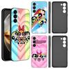 Мультяшный P-Powerpuff Girls Черный силиконовый чехол для телефона для Samsung Galaxy S23 S21 S20 FE S24 S22 Ultra S10E S10 S9 S8 Plus