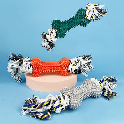 Хлопковая кость-узел для питомца, интерактивная игрушка для собаки, молярная палочка, специальная чистка зубов для крупных собак, собачья кость