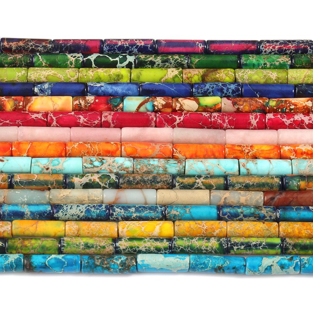 Натуральный осадочный камень яшмы, имперская трубчатая колонна, свободные бусины-разделители для изготовления ювелирных изделий 15 дюймов