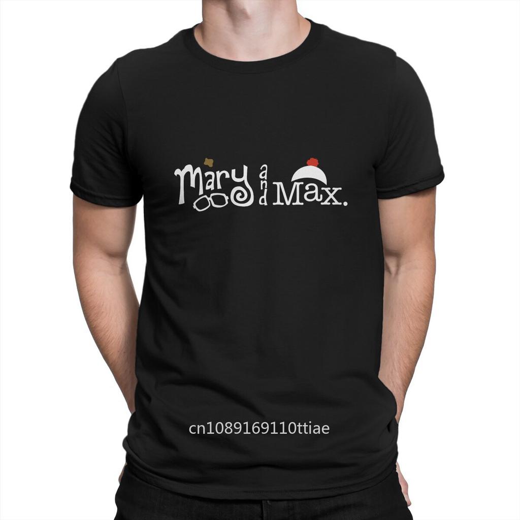 Vintage Cartoon unisex T-Shirt for Men Round Collar 100% Cotton T Shirt Mary and Max Short Sleeve Tees Gift Tops