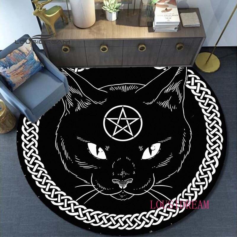 Сделано в КНР, сатанинский ковер, домашний декоративный круглый ковер, мягкие модные коврики, противоскользящий коврик для спальни, коврик для стула, злой ковер