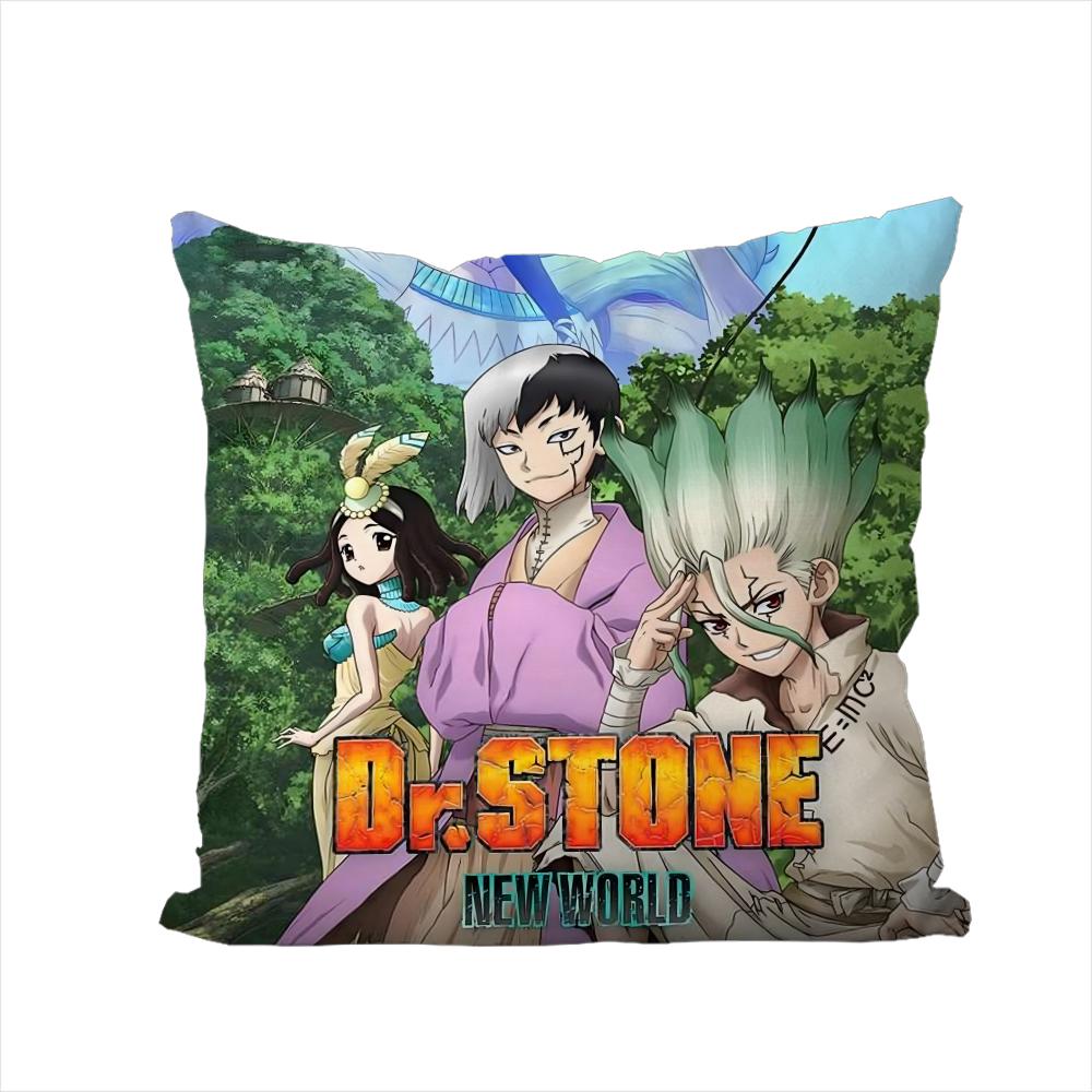 Чехол для подушки с принтом аниме DrSSTONE Для автомобиля Дивана Декоративный Домашний Двусторонний Принт Плюшевая Квадратная Подушка-плед Чехол