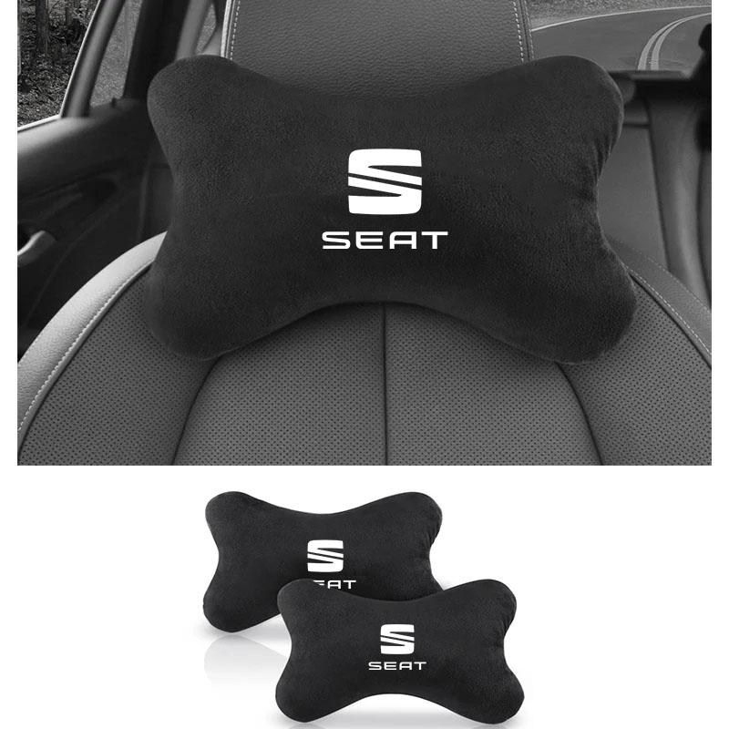 Car Seat Headrest Auto Logo Neck Pillow Seat Belt Shoulder Pad for Seat Ibiza Leon Cupra Ateca Altea Arona Tarraco Toledo Exeo