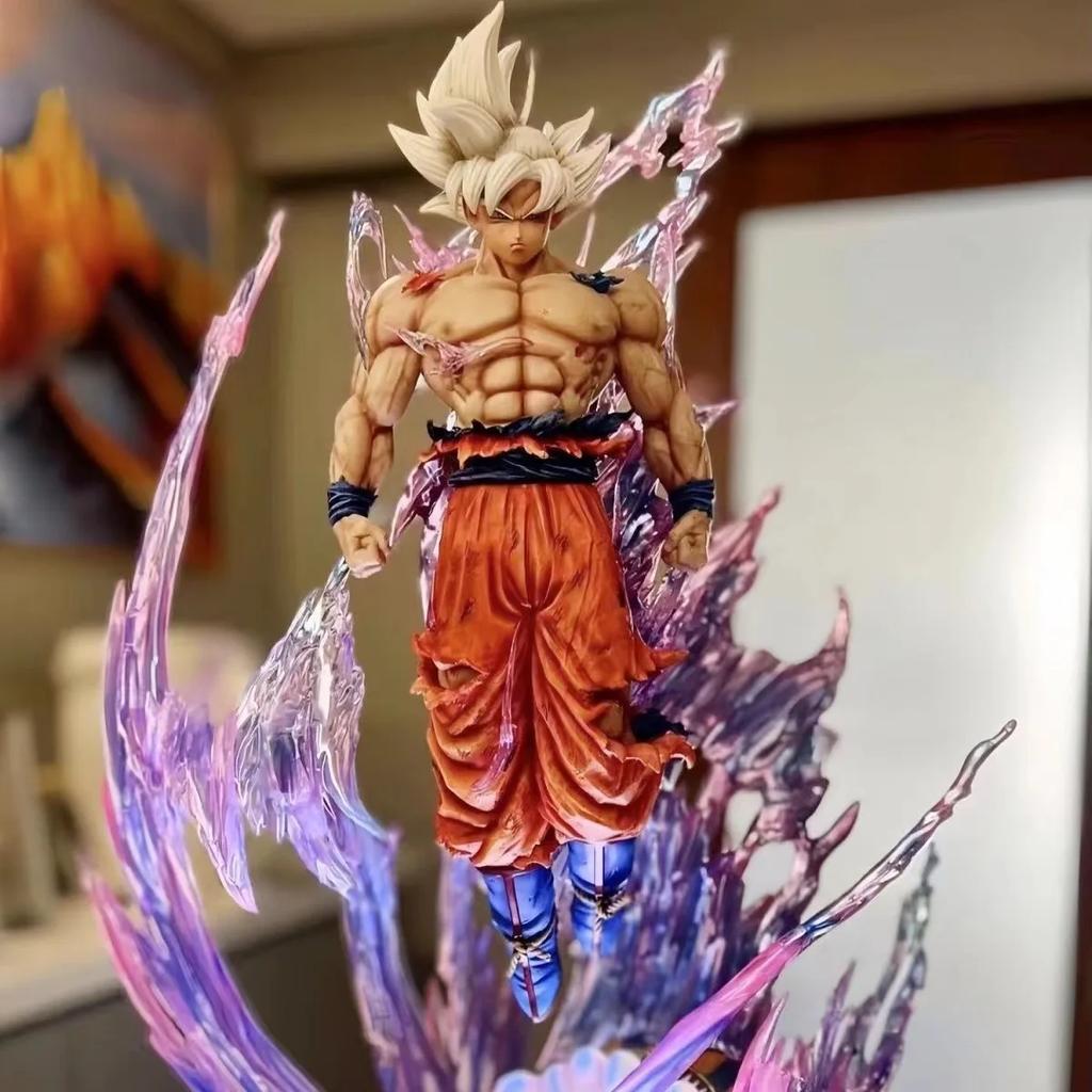 24cm Statue Dragon Ball Goku Ultra Instinct Figure Instinto Figures Collection Model Toys Gifts PVC Z Round Sensory Compression Bouncy Durable Elastic
