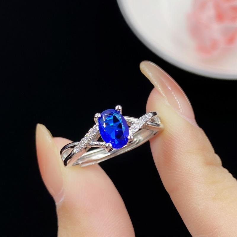 BELLA BOX Голубиное яйцо, красный корунд, имитация изумруда, сапфир, простой крест, закрученная линия, темперамент, нежное открытое кольцо для женщин