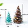 Crystal Gemstone Christmas Tree Sculpture Amethyst Rose Quartz Resin Art Home Decor Desk Ornament Holiday Gift For Her