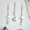 Jute Rope Wooden Pendant Mediterranean Sea Series Nautical Ornament  Home Decoration