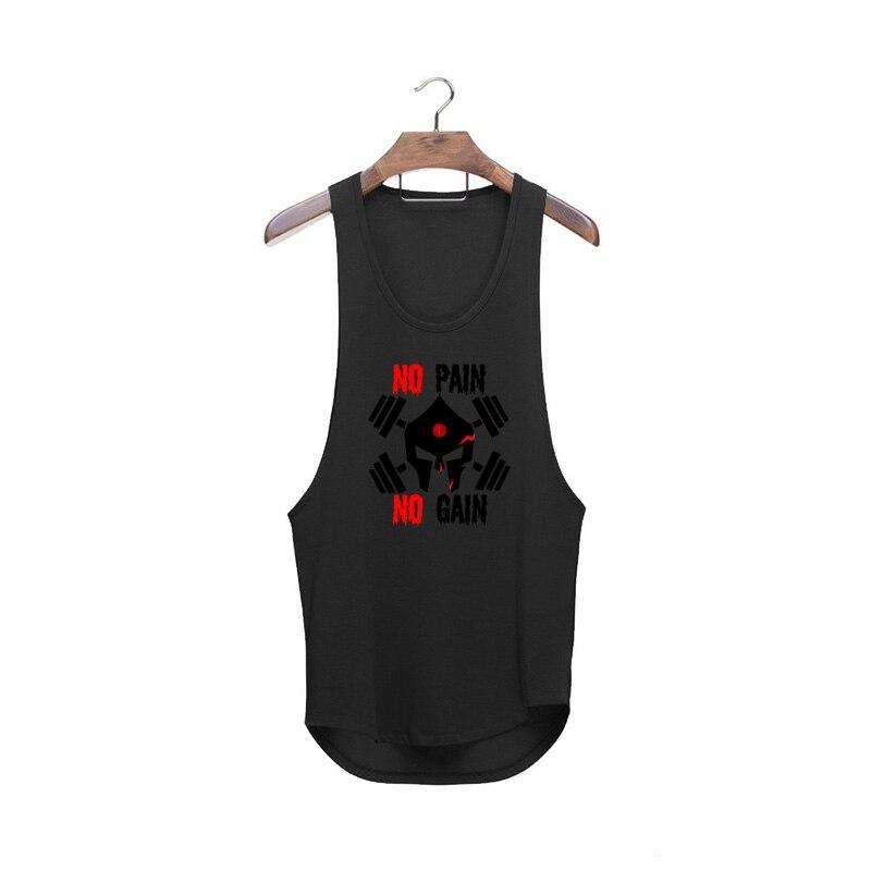 Muscleguys Brand Muscle Vest Bodybuilding Stringer Tank Top Men Summer Fitness Mens Clothing No Pain No Gain Sleeveless T Shirt Singlets