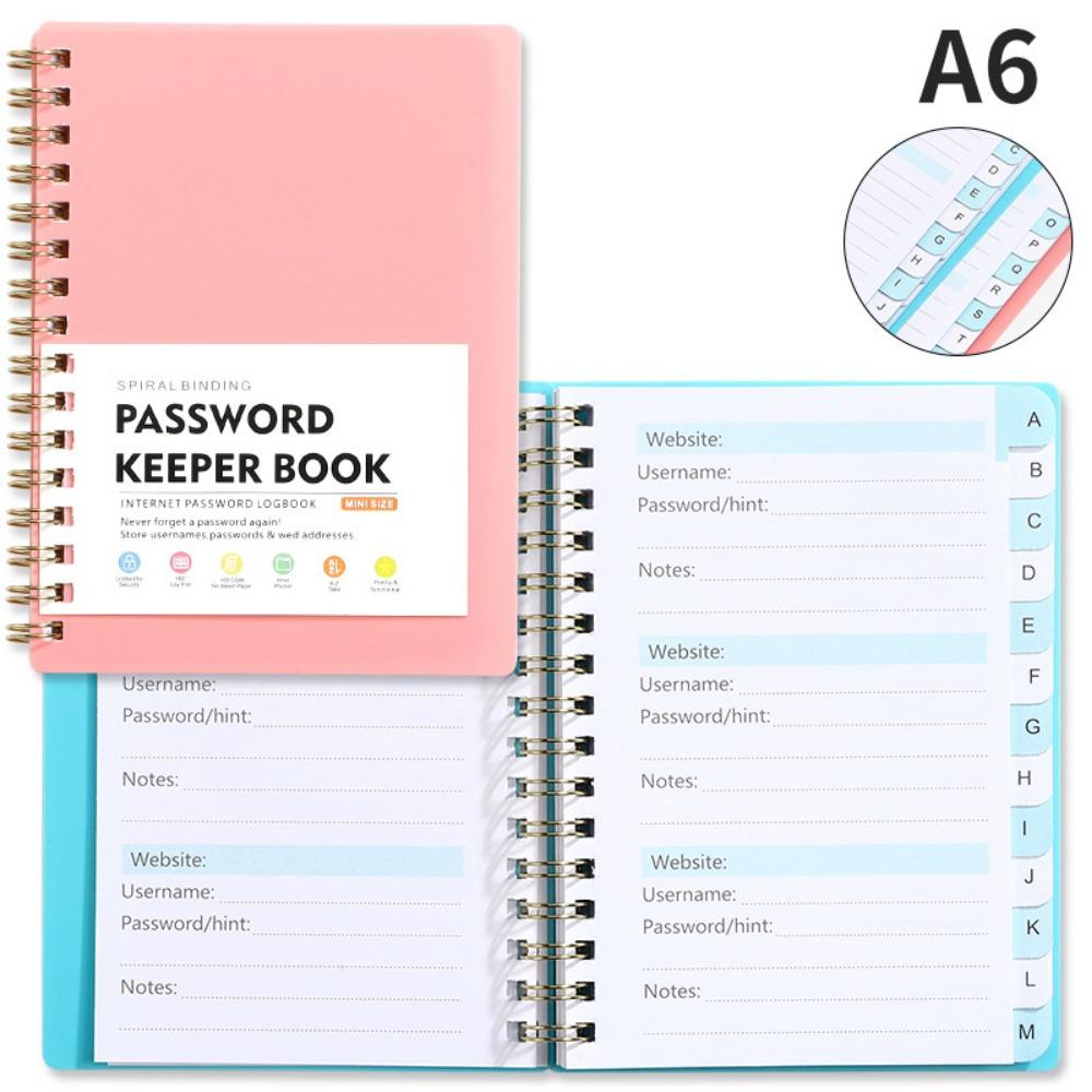 With Alphabetical Tabs Spiral Password Keeper Book Internet Address Organizer Logbook  Woman