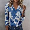 Women's T Shirt Tee Printed 3/4 Sleeve Daily Weekend Fashion Basic V Neck Regular Top