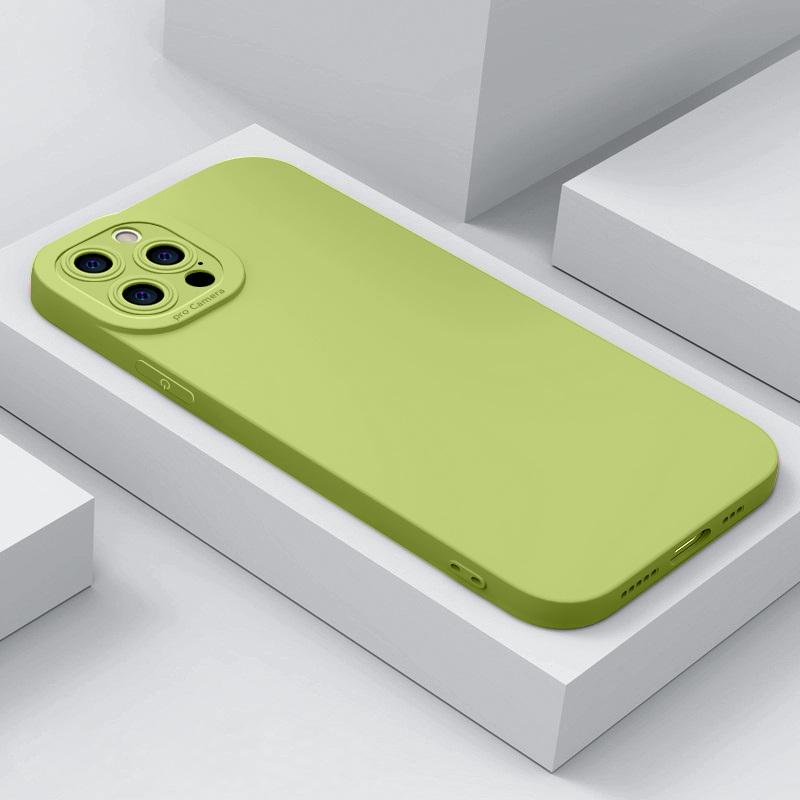 Для iPhone Мягкий чехол из жидкого силикона с фланелевой защитой объектива камеры Задняя крышка Для iphone 16 15 14 Pro MAX 13 12 11 17 Pro 16E 17E 8 7