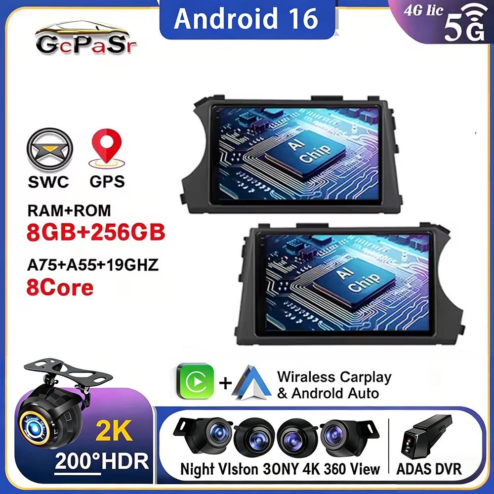 Android 16 для SsangYong Kyron Actyon 2005 - 2013 Правый руль Левый руль Автомагнитола Мультимедийный плеер GPS-навигация Сенсорный экран Головное устройство DVD mhsv0