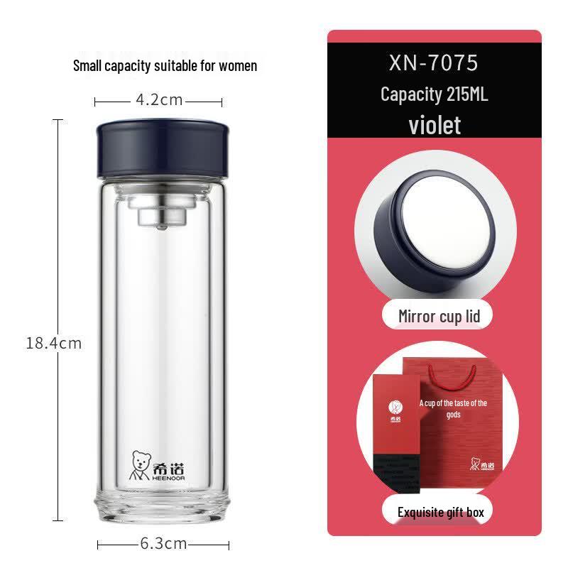 Heenoor XN-7075 Double Wall Portable Glass Mug