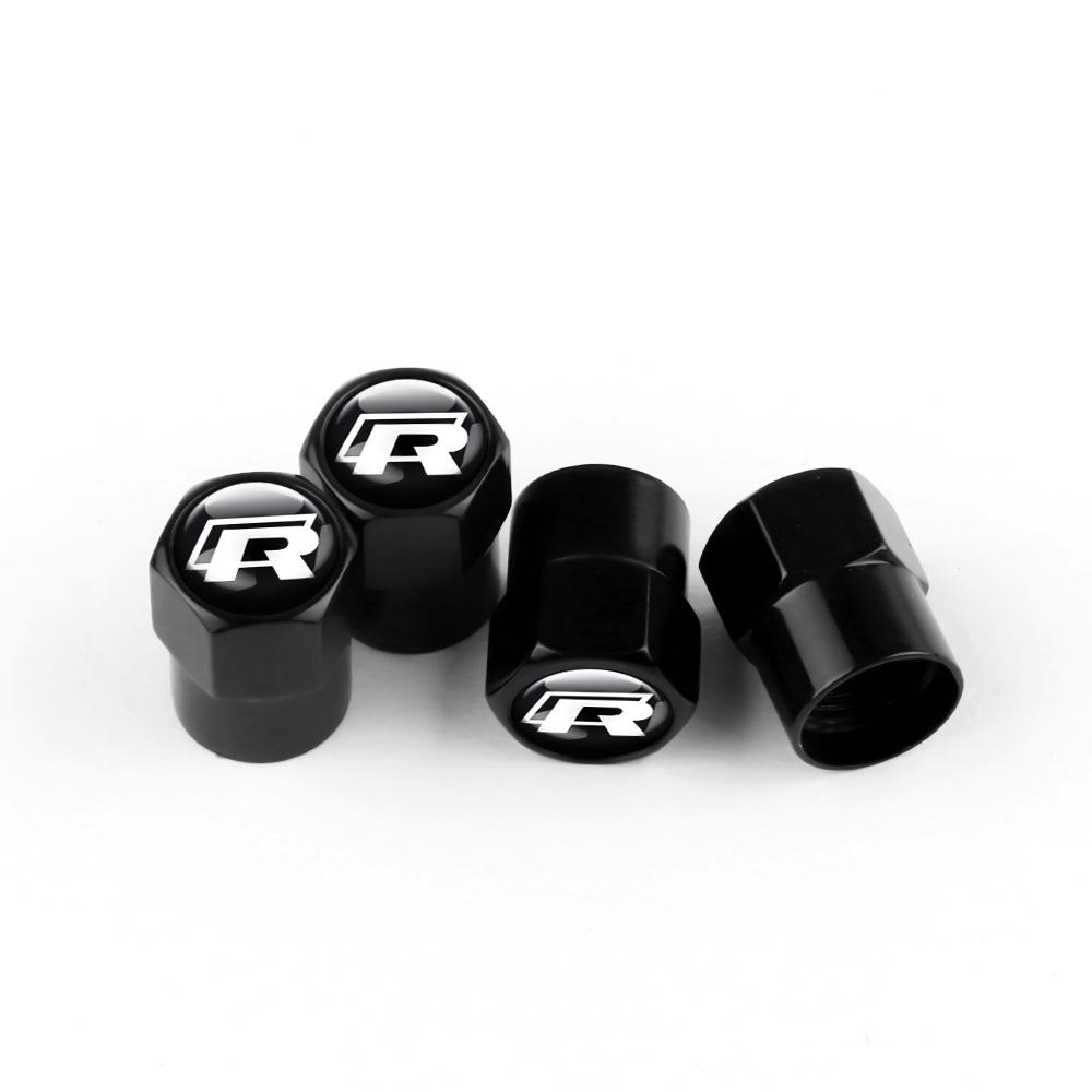 CJOZW1 Auto Wheel Tire Hub Valve Stem Cap GTI Emblem Car Styling Accessories for Volkswagen VW Passat Touran Golf Polo Beetle RLINE R
