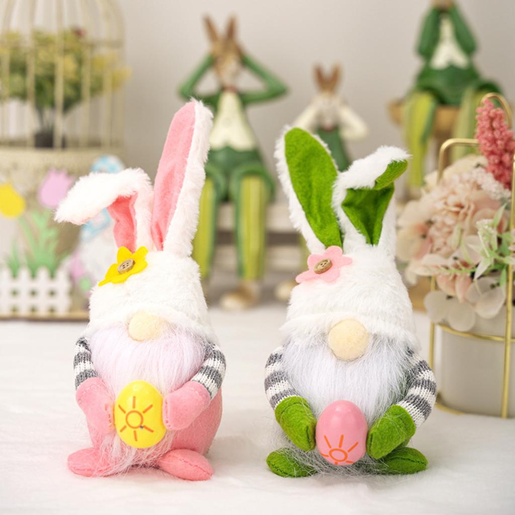 Пасха Гвоздики Уши Клетчатые Кролики Гномы Куклы Эльфы Фигурки Украшения Украшения Для Дома Товары