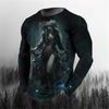 3D Printing O-Neck Long Sleeves Plus Size T-shirt Men's Clothing Retro Men's Long Sleeve T-shirt Skull Long T-shirt Men's Street