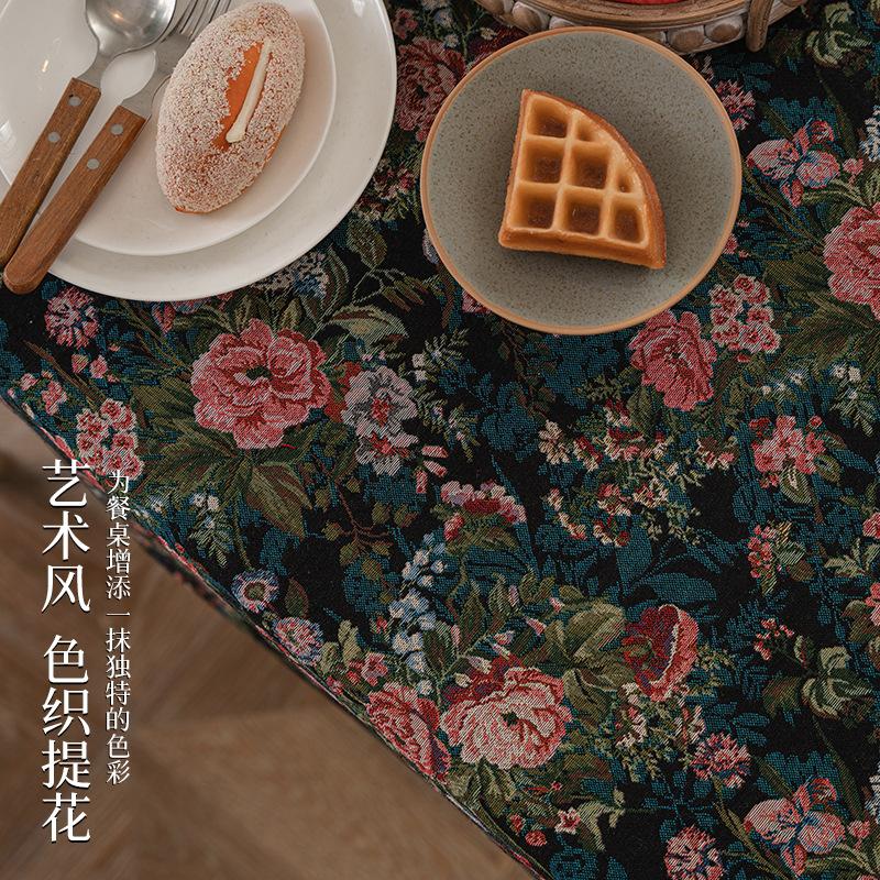 Скатерть в стиле ретро, с масляной живописью, круглая, квадратная, высококлассная, с цветочным декором, накидка, легкая роскошь, многоцелевая накидка