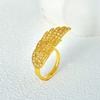 Роскошное кольцо-крыло с цирконием, модный открытый дизайн с покрытием 18 карат золотом.