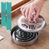 Fireproof Stainless Steel Mosquito Coil Holder with Lid and Nail Tooth Design