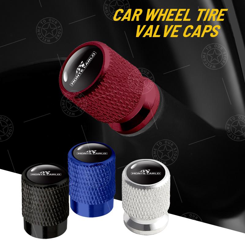 4pcs Monte Carlo Racing Flag Logo Car Wheel Tire Valve Caps Air Stem Aluminum Accessories For Skoda Kamiq Superb Octavia Rapid OO444
