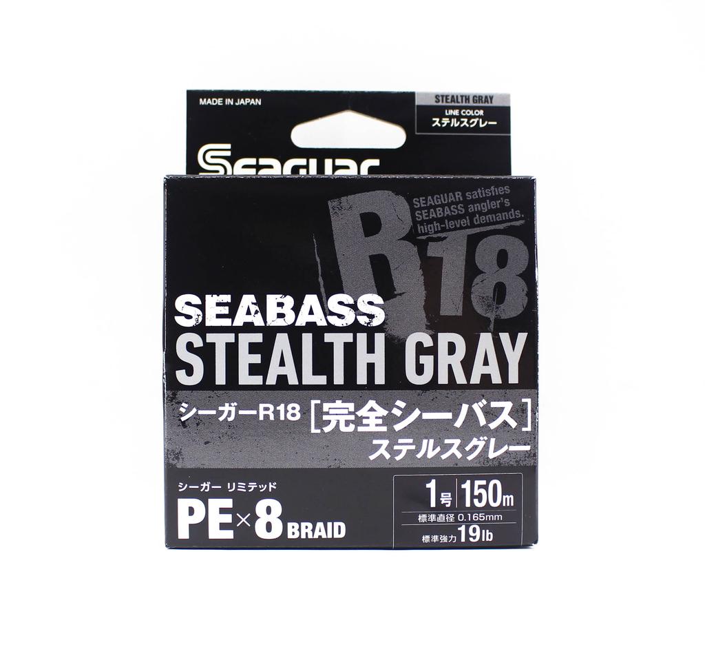 Seaguar Леска PE R18 Seabass 150м Размер 1 19lb Stealth Серый (8252)