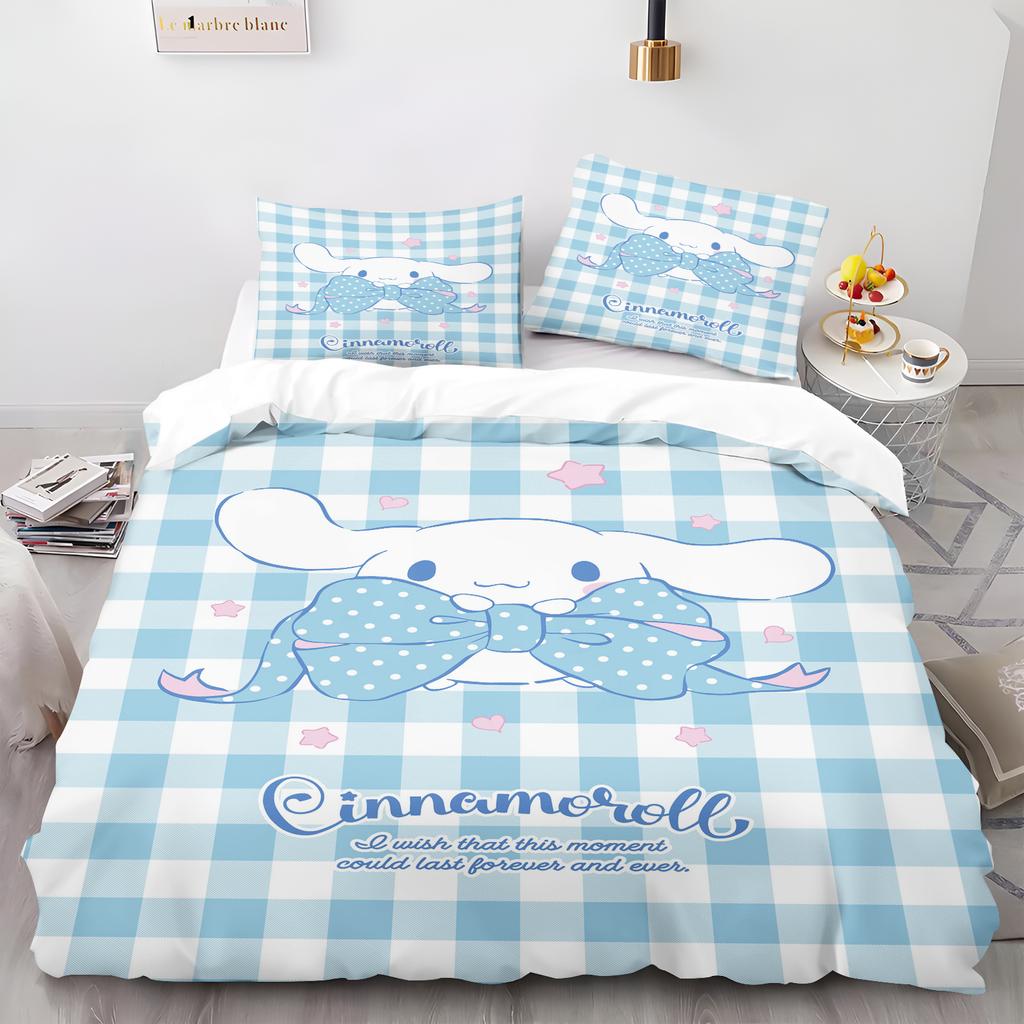 Мультяшный пододеяльник Cinnamoroll Набор наволочек для дома Взрослая спальня Детское одеяло Постельное белье