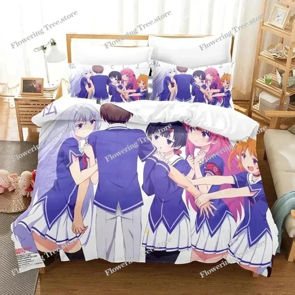 OreShura Комплект постельного белья Односпальный Полуторный Двуспальный Кинг-сайз Комплект для кровати Взрослый Детский Спальня Комплекты пододеяльников 3D-принт Аниме Простыня