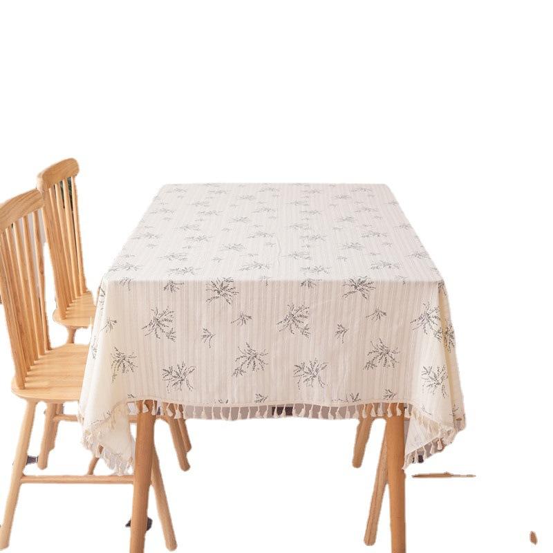 Pastoral Small Fresh Cotton Jacquard Print Cream Wind Flower Rectangular Tablecloth Coffee Table Dining Table Cloth Cover Towel Ins
