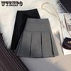 Vintage Black Gray Pleated Skirts Women Kawaii High Waist Mini Skirts Korean School Uniform Harajuku Streetwear