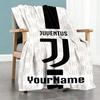 Juventus Customize Your Name Blanket Cozy Customizable Blanket Soft & Cozy Throw For Couch Office Chair Picnics Sofa All-Season Use