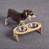 Elevated Pet Bowls Tilted Single/Double Cat Stainless Steel Food Bowls Wooden Dog Water Feeding Container Cat Supplies