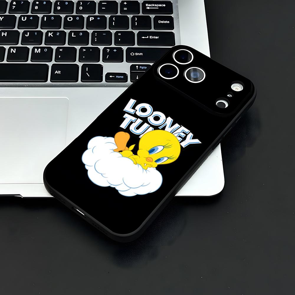 Cartoon T-Tweety Bird Cute Phone Case For IPhone 17 Air 16 E Pro Max 15 14 13 Mini 12 Pro 11 Max Plus Black Soft Shell
