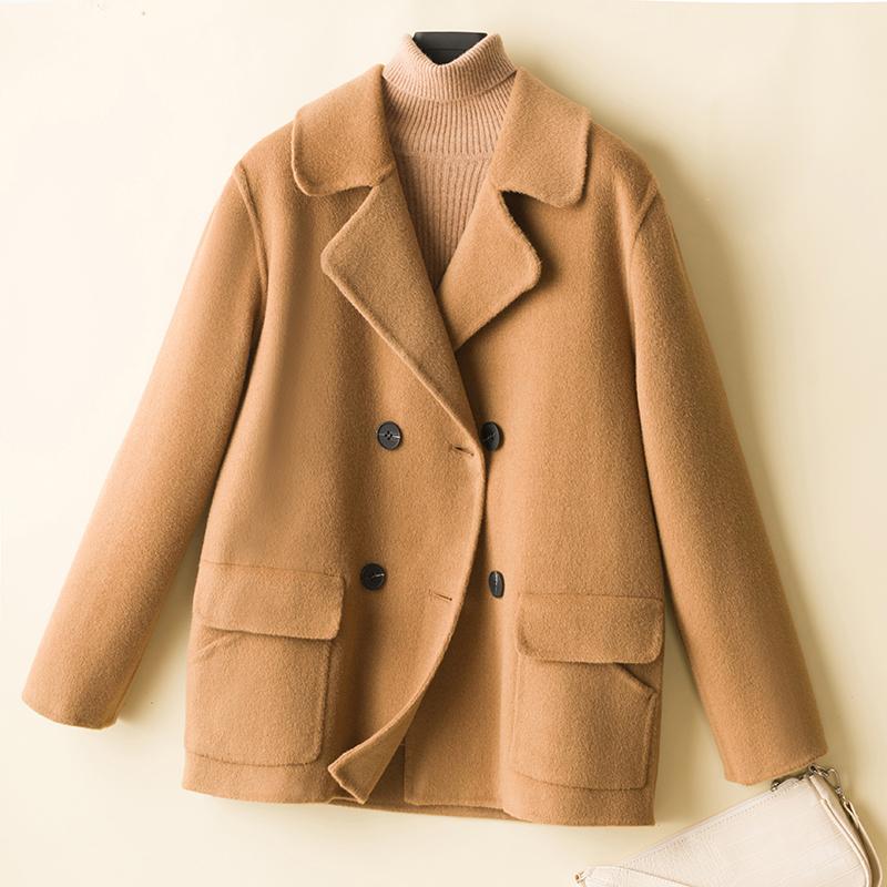 Женская шерстяная куртка из 100% шерсти, СОВРЕМЕННАЯ НОВАЯ SAGA, осеннее шерстяное пальто, зимние теплые шерстяные куртки, двубортные