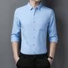 Spring and Autumn Men's Long-sleeved Shirt Youth Casual Solid Color Shirt Men's One Piece
