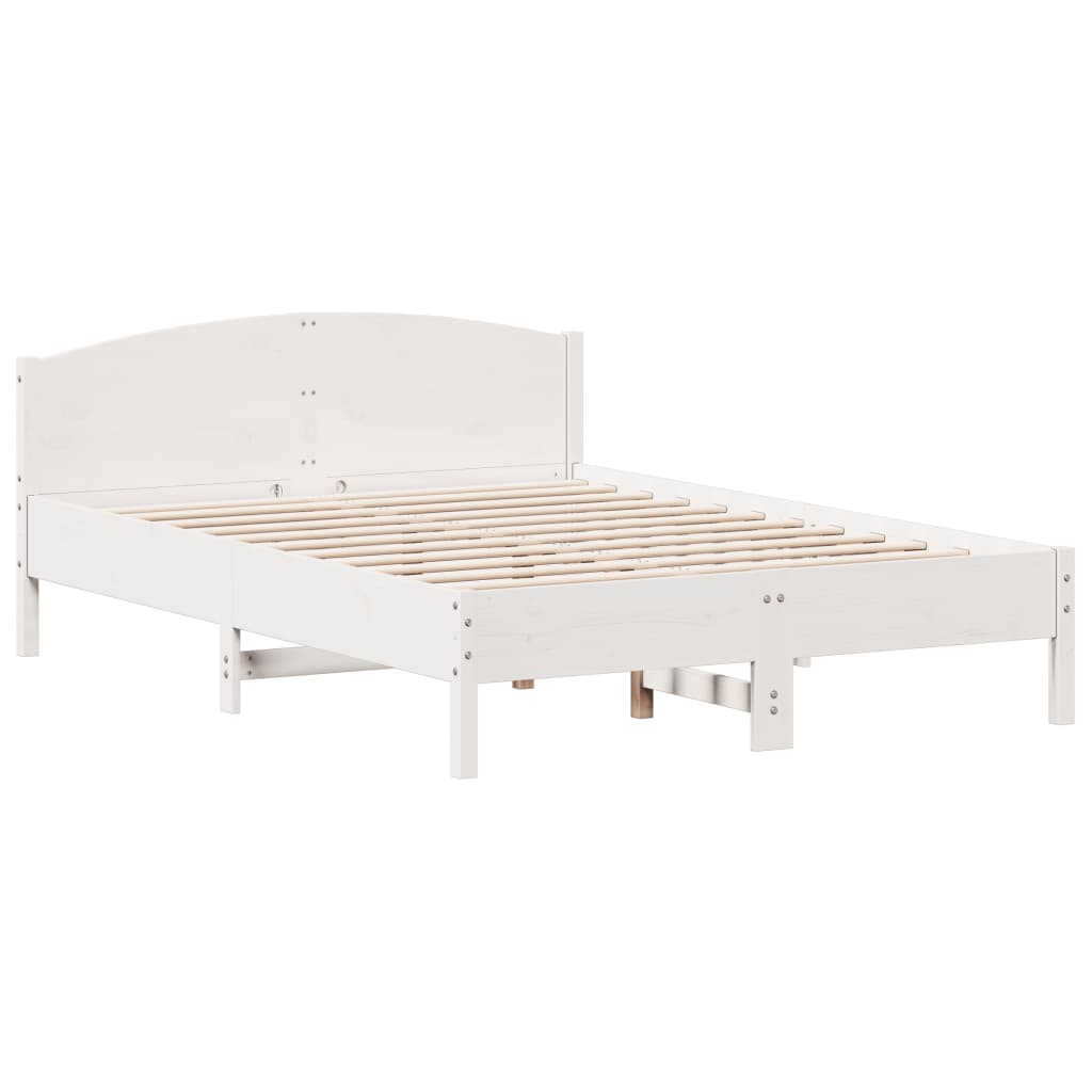 Vidaxl Rama Łóżka Bez Materaca, Biała, 160X200 Cm, Lite Drewno Sosnowe