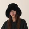Imitation Fur Plush Bucket Hat Fluffy Hat Winter Cap Elegant Artificial Fur Hat  Female/Girls