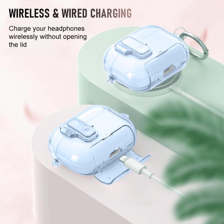 Для AirPods Pro 2 XDcase Прозрачный ТПУ Автоматически Открывающийся Чехол для Наушников с Держателем